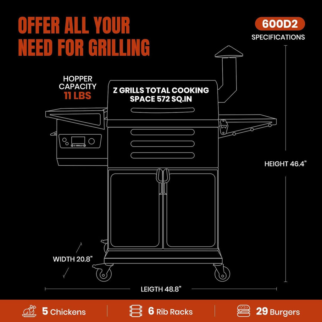 Wood Pellet Barbecue Grill Smoker 8 In1 Black Edition Pro-4