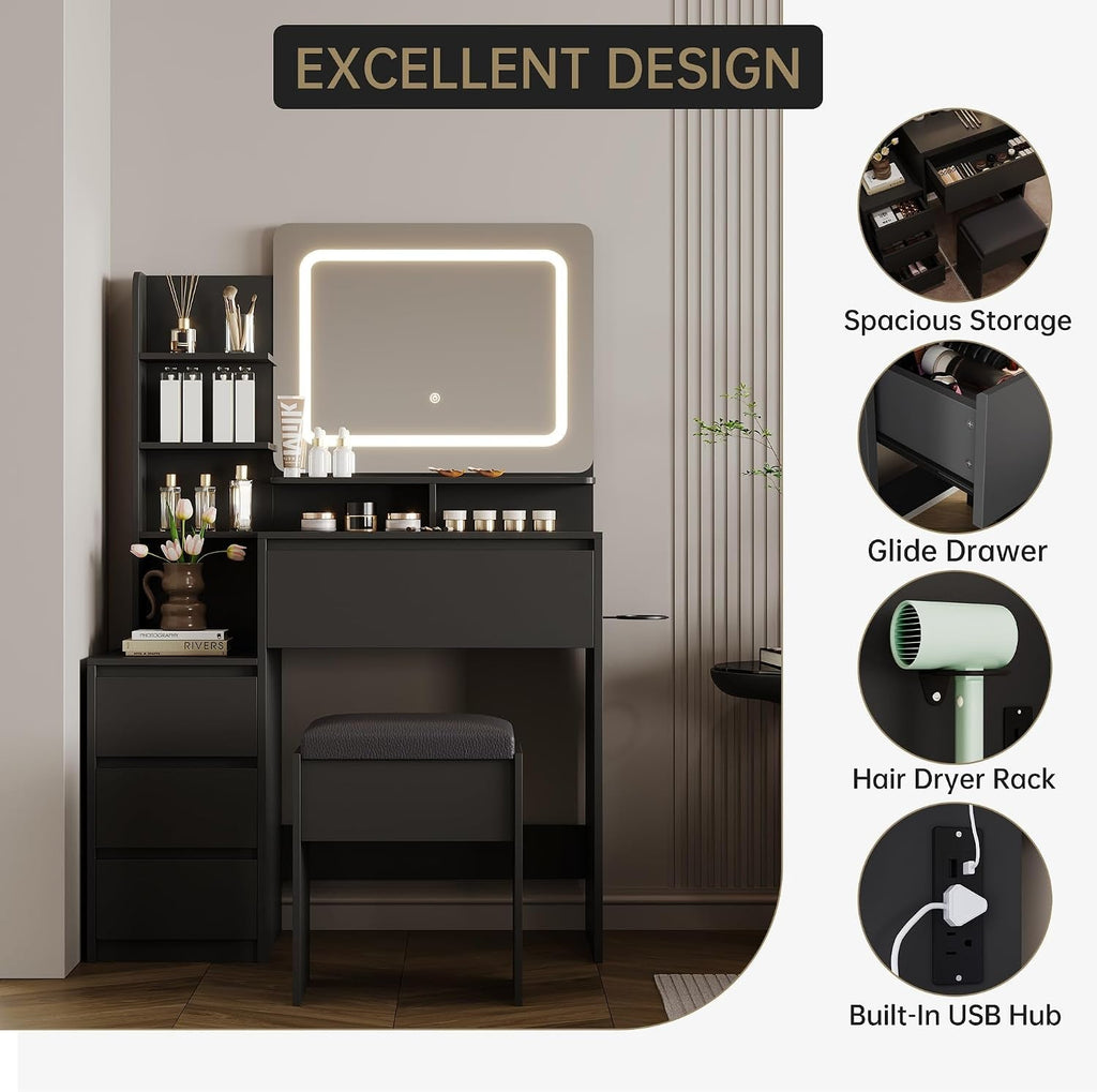 36 Inch Customizable Illuminated Vanity Desk Mirror-2