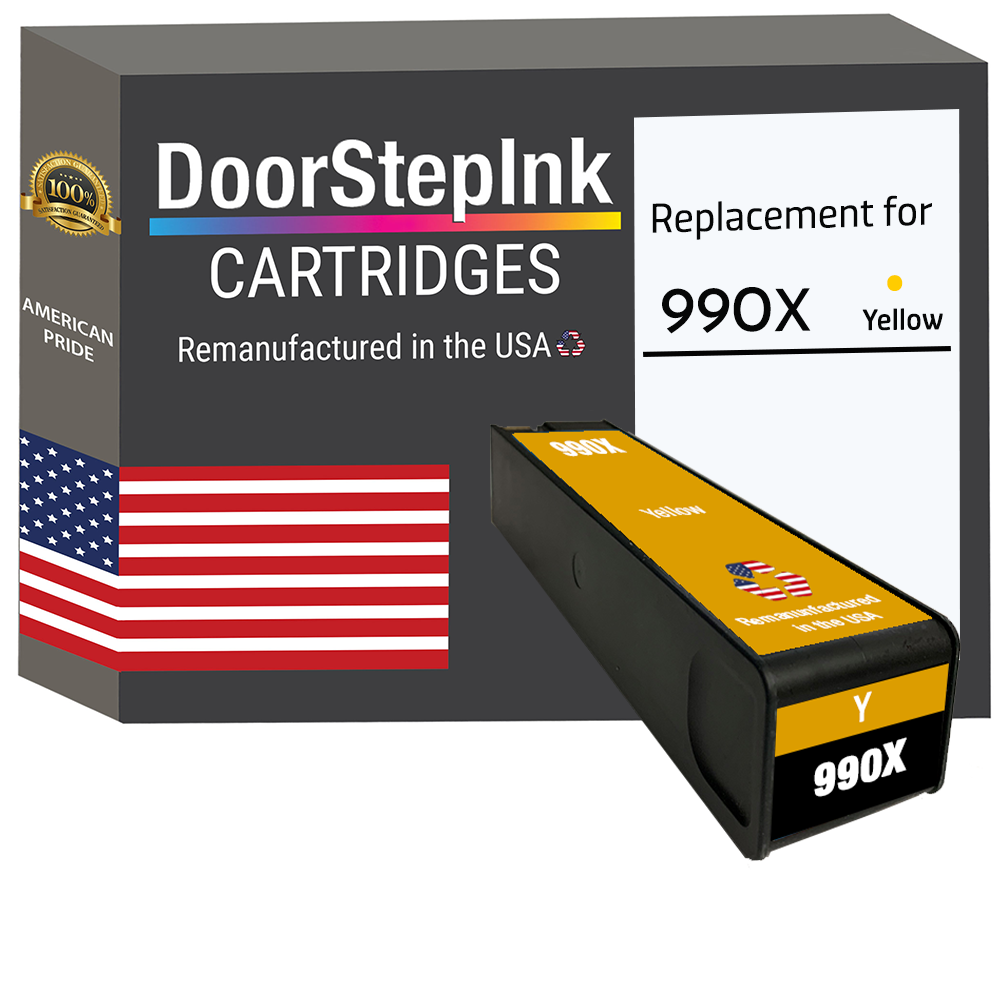 DoorStepInk Brand for HP 990X (M0J97AN) Yellow Remanufactured in the USA Ink Cartridge, M0J97AN-0
