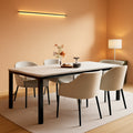 78 Inches Marble Industrial Rectangular Dining Table-0
