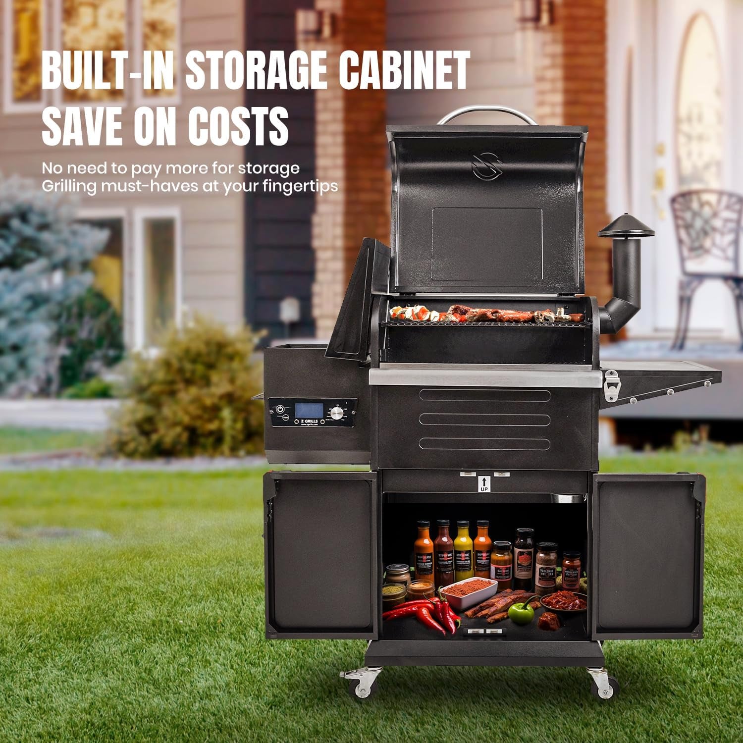 Wood Pellet Barbecue Grill Smoker 8 In1 Black Edition Pro-1