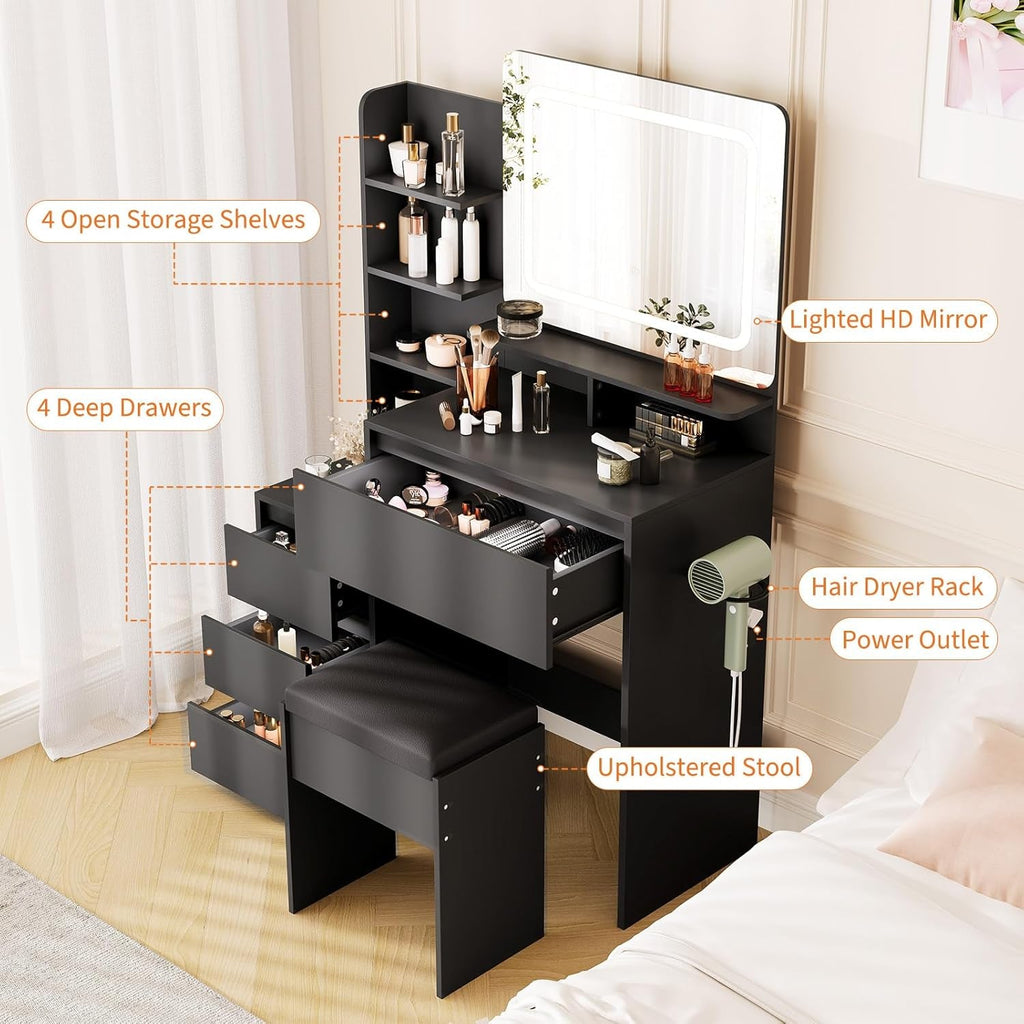 36 Inch Customizable Illuminated Vanity Desk Mirror-4