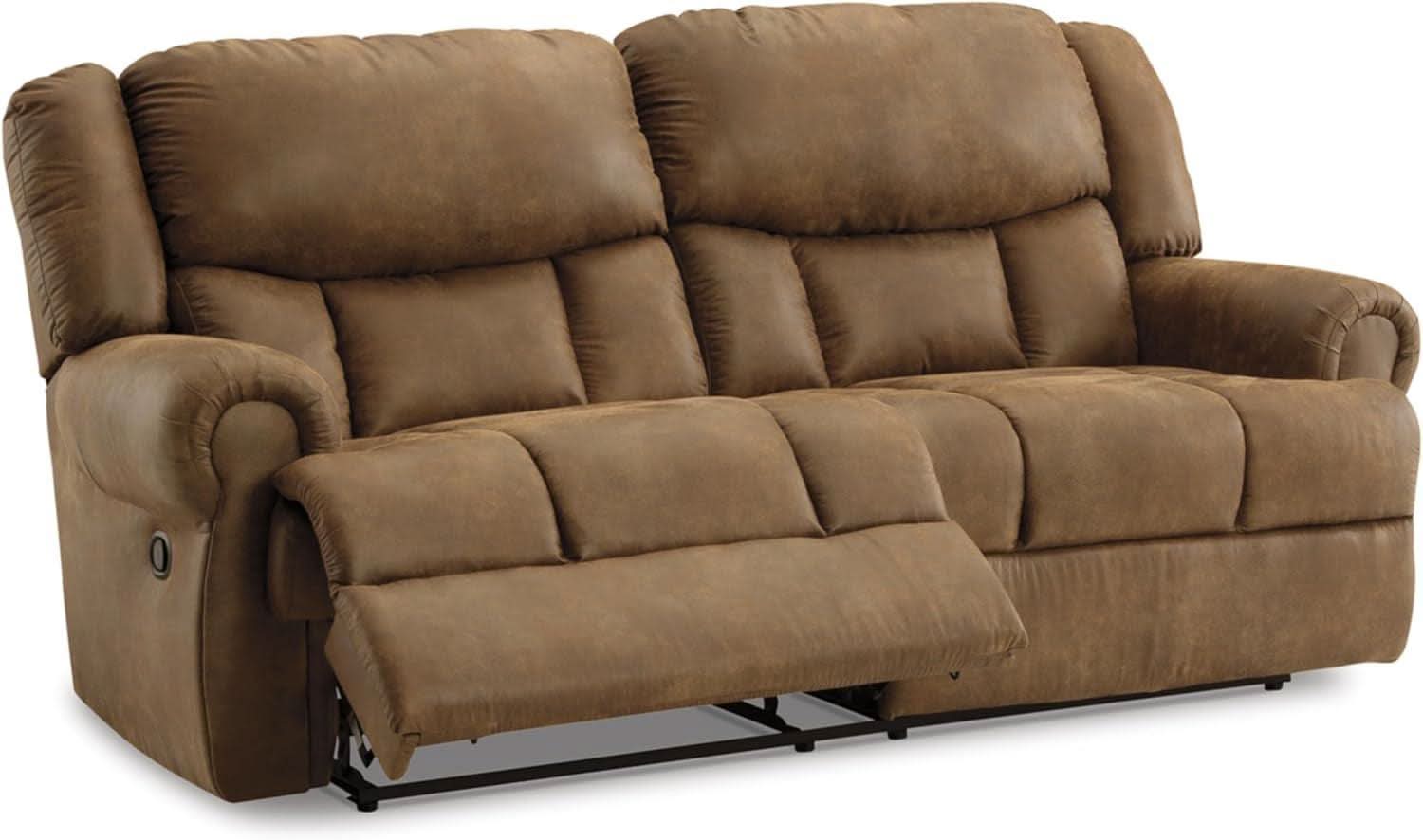 Boothbay Faux Leather 2 Seat Reclining Sofa Dark Brown-3