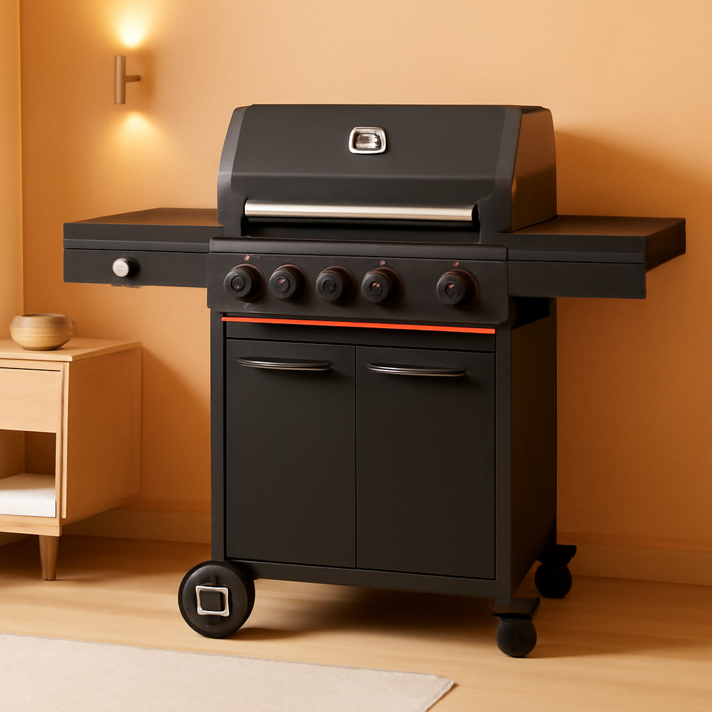 Quadruple Burner Infrared Side Burner Propane Grill-0