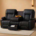 Three Seat Recliner Sofa With Flip Backrest And USB Ports-0