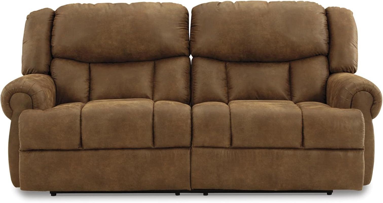 Boothbay Faux Leather 2 Seat Reclining Sofa Dark Brown-4
