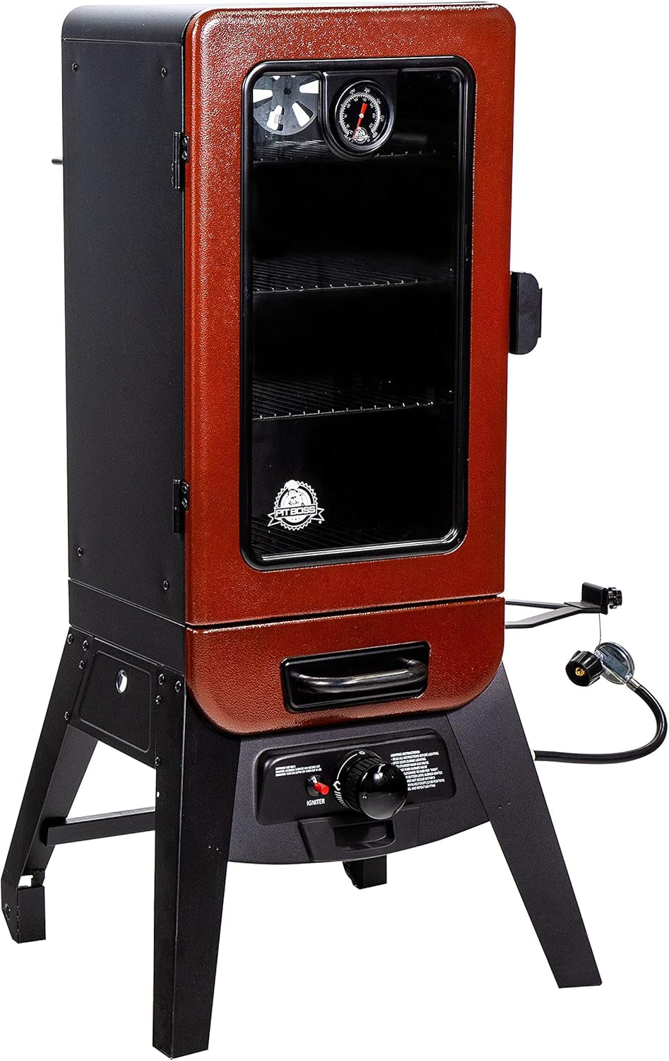 Red Hammertone Propane Fueled Vertical Gas Smoker 880SqIn-1