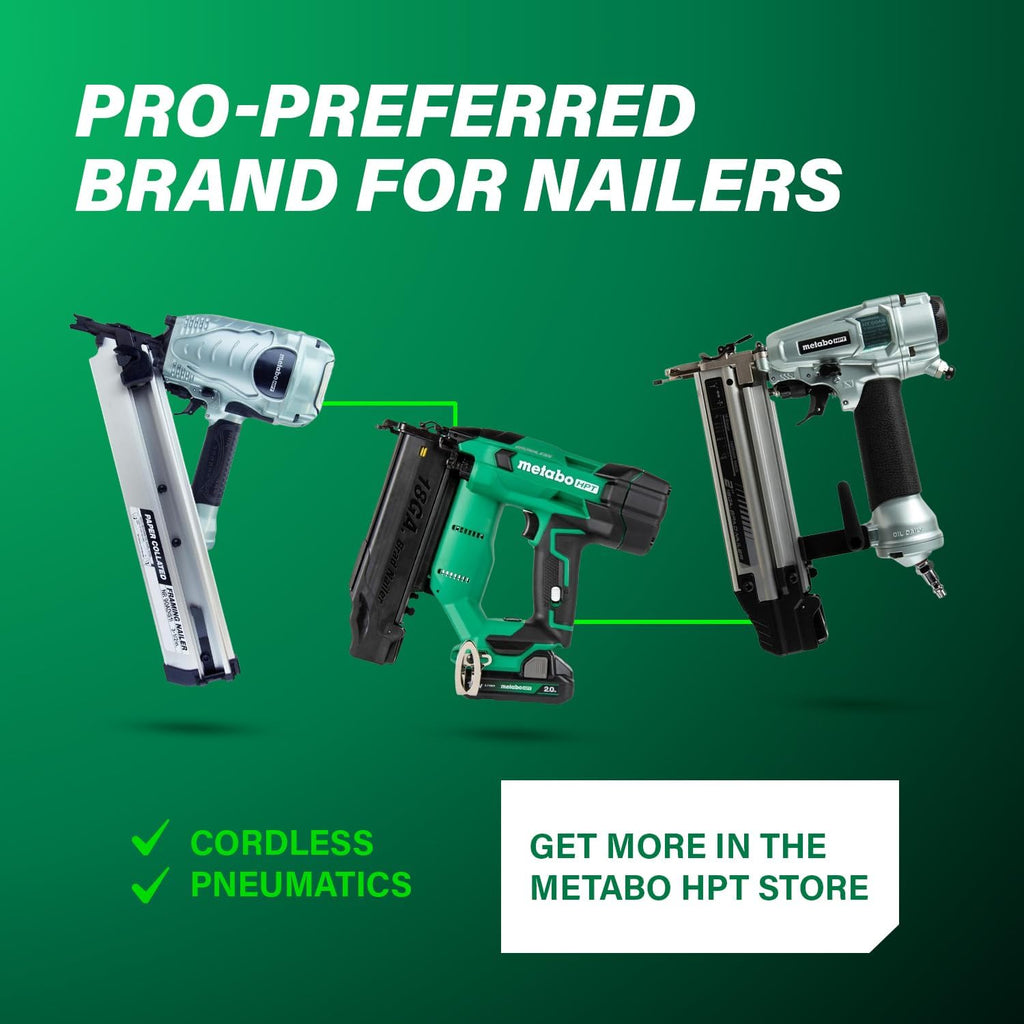 Metabo HPT Coil Framing Nailer, 15° Nails, NV90AGS | Pneumatic Power, Construction Tools, Roof Decking Support, Floor & Truss Applications, 1-3/4 to 3-1/2 In