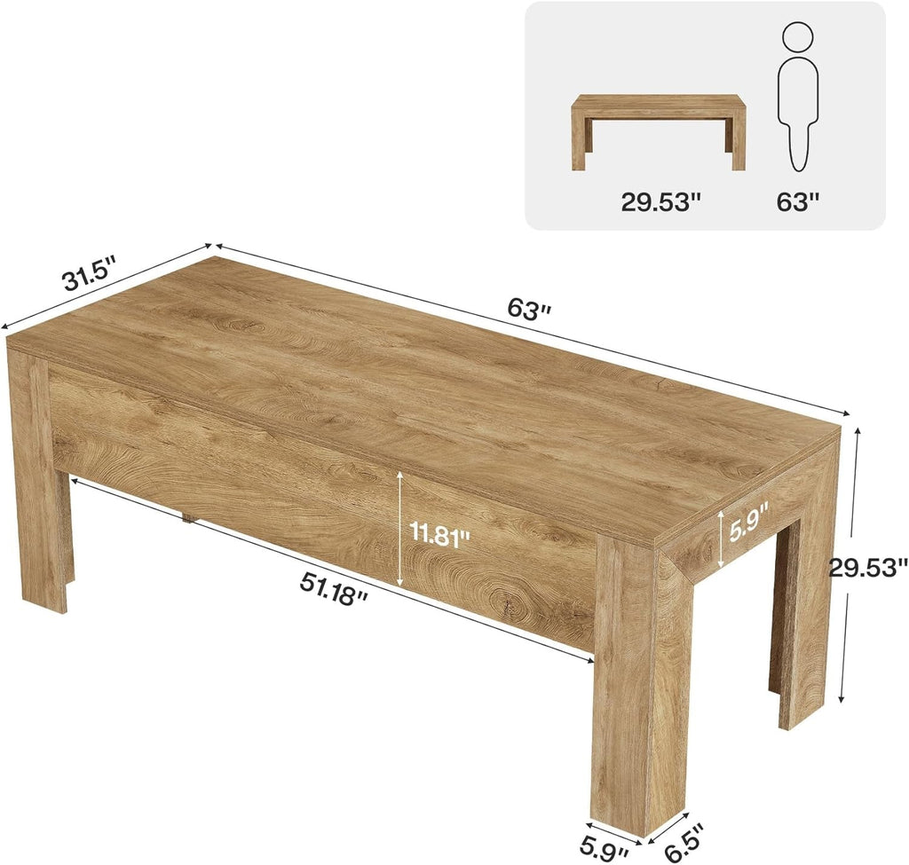 63 Inch Light Brown Interconnected Workstation Desk-1