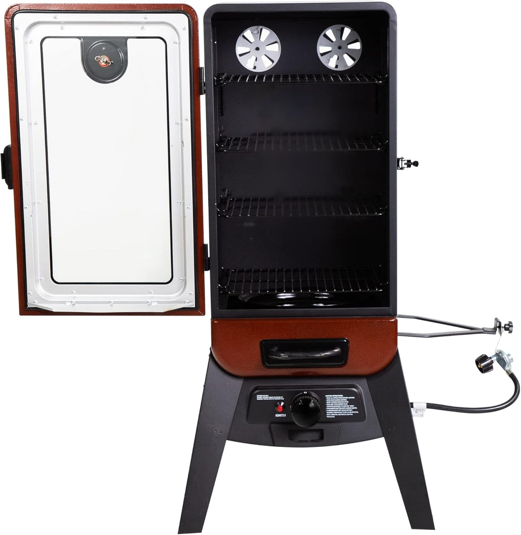Red Hammertone Propane Fueled Vertical Gas Smoker 880SqIn-2