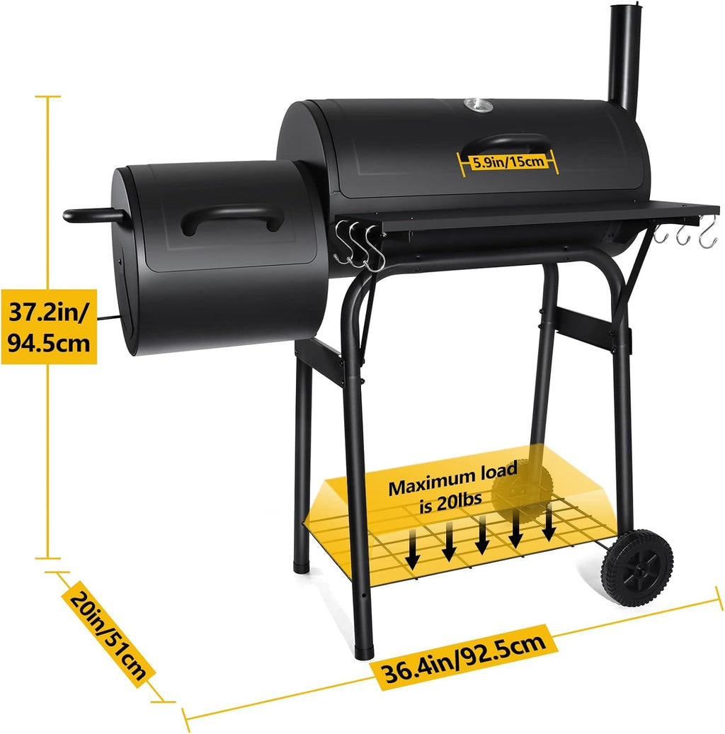 Fourteen Inch Durable Charcoal Grill Offset Smoker-1