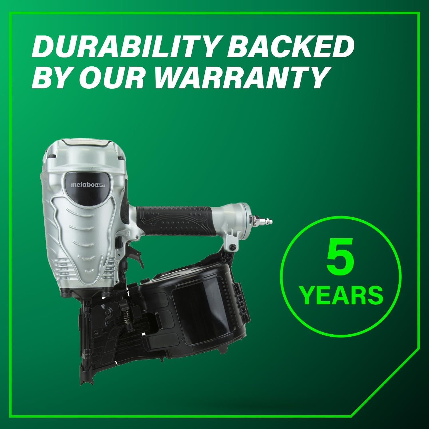 Metabo HPT Coil Framing Nailer, 15° Nails, NV90AGS | Pneumatic Power, Construction Tools, Roof Decking Support, Floor & Truss Applications, 1-3/4 to 3-1/2 In