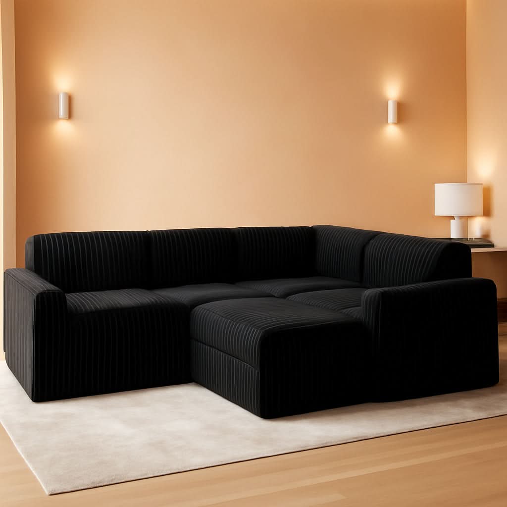 Modular Sleeper Sectional Sofa Charcoal With Storage-0