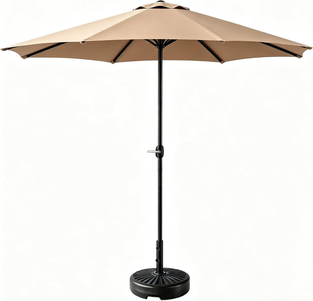 9Ft Patio Umbrella With Easy Crank UV Protection Coated-1