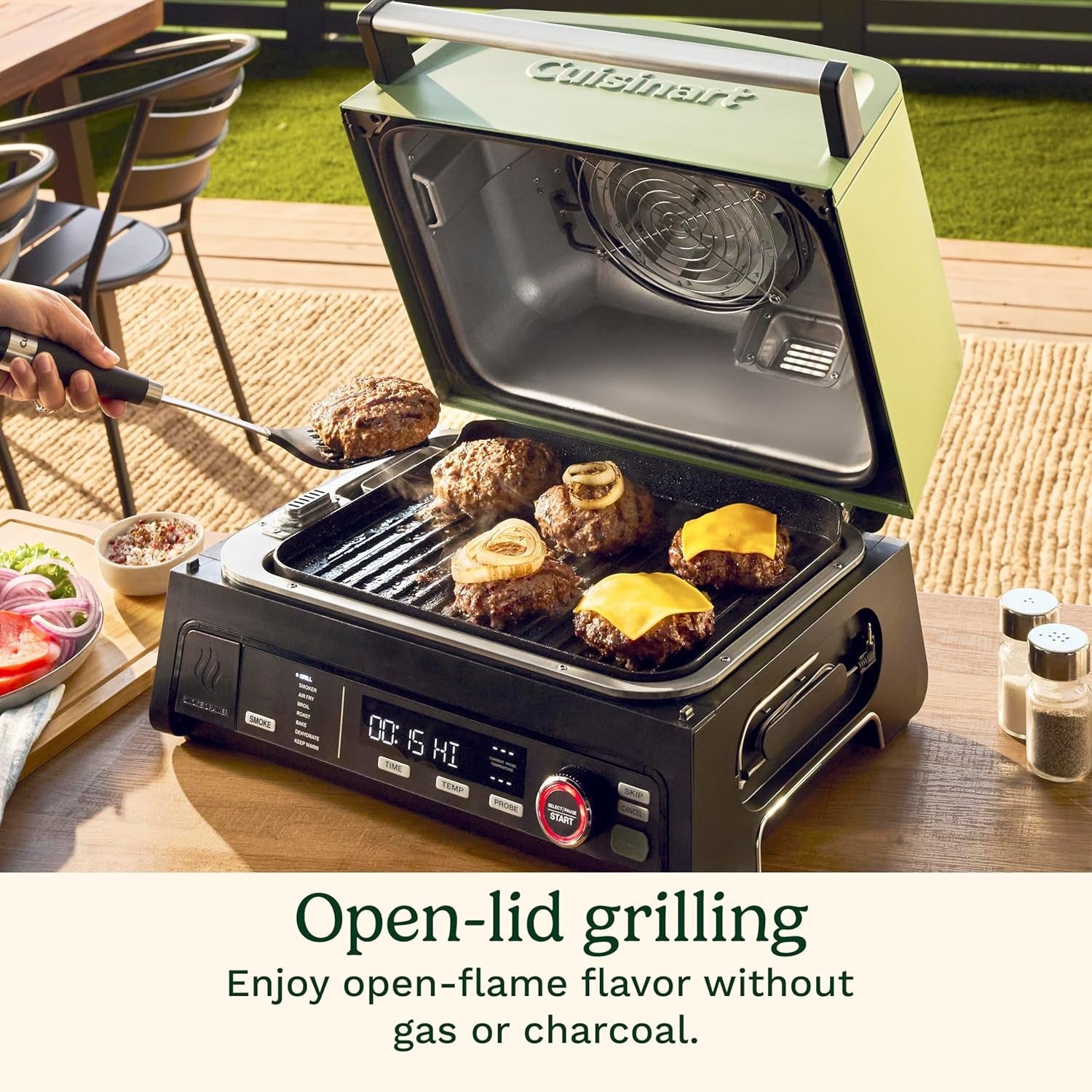 Electric Outdoor Grill Smoker Smoke Drawer Smart Probe-3