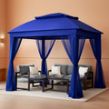 11x11Ft Pop Up Gazebo Blue UV Protection Netting UPF50-0