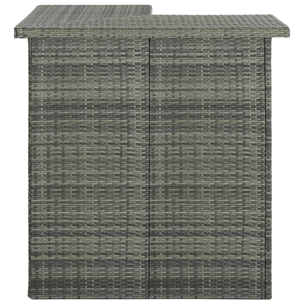 NNEVL 16 Piece Garden Bar Set with Cushions Poly Rattan Grey-4