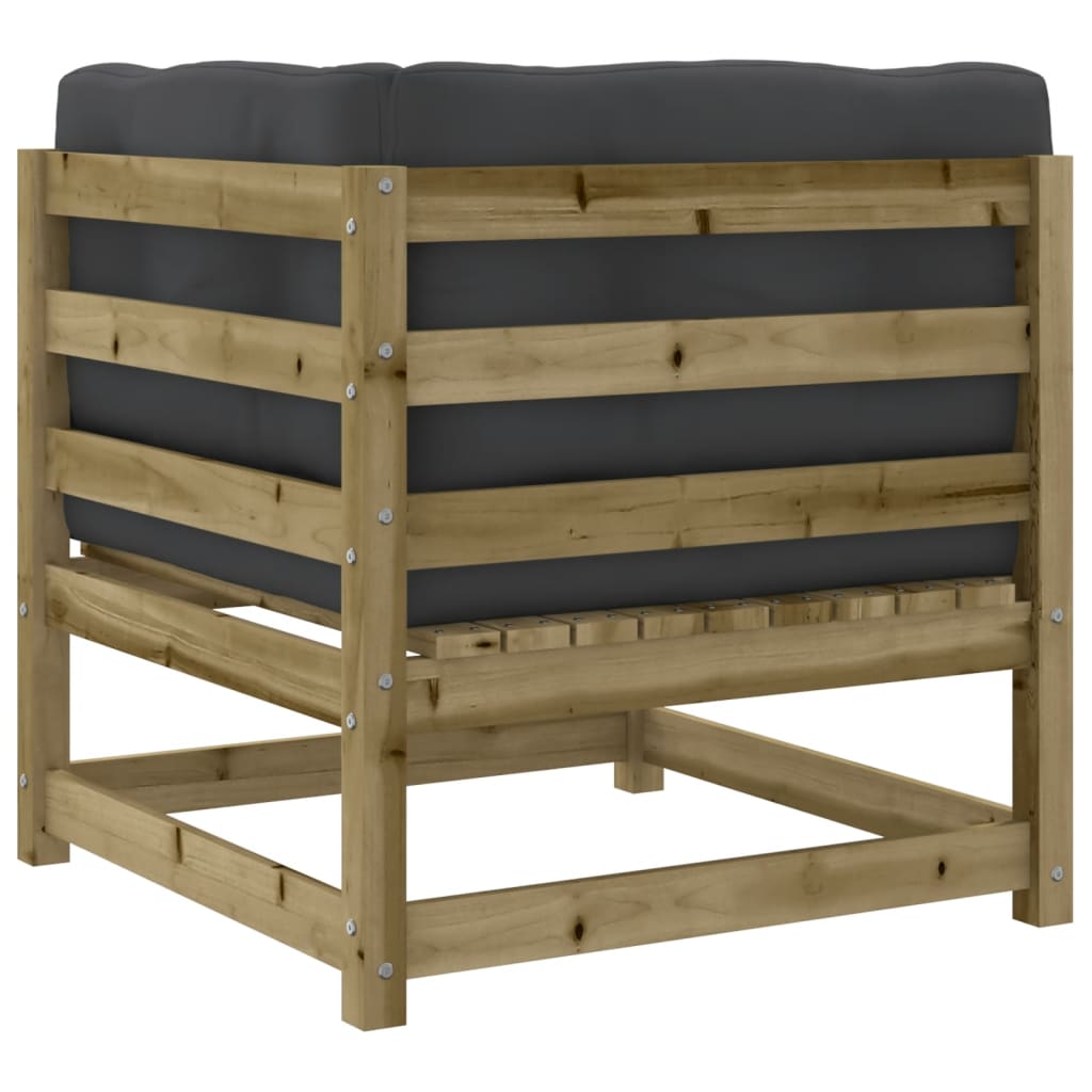 NNEVL 2 Piece Garden Sofa Set with Cushions Impregnated Wood Pine-4