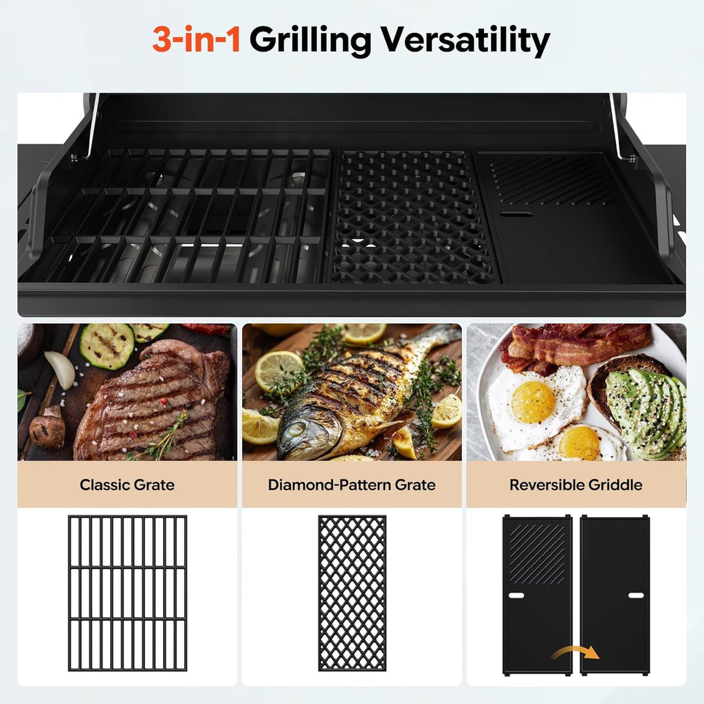 Quadruple Burner Infrared Side Burner Propane Grill-2