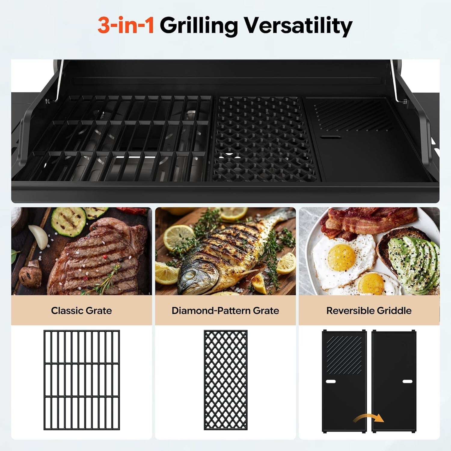 Quadruple Burner Infrared Side Burner Propane Grill-2