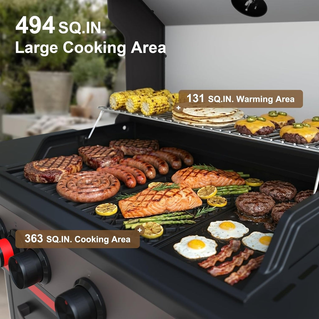 Quadruple Burner Infrared Side Burner Propane Grill-4