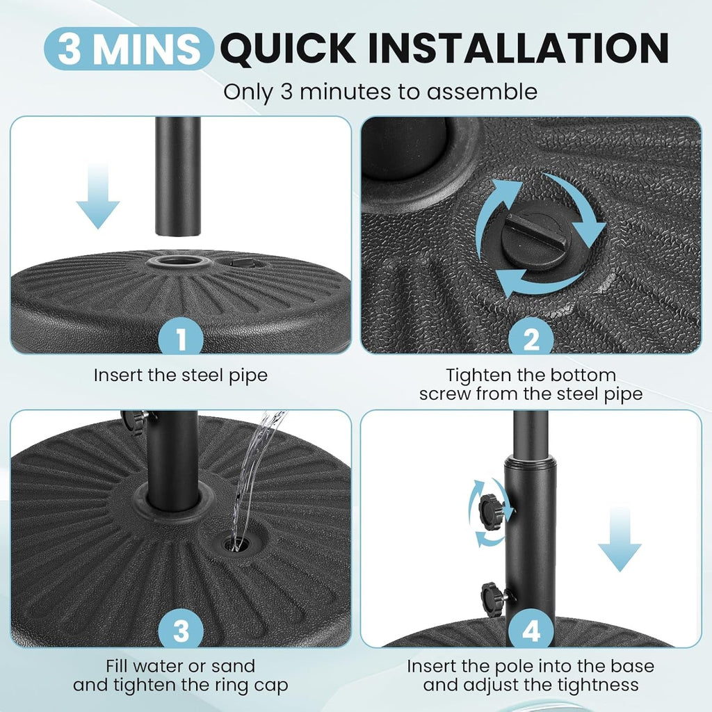 9Ft Patio Umbrella With Easy Crank UV Protection Coated-4