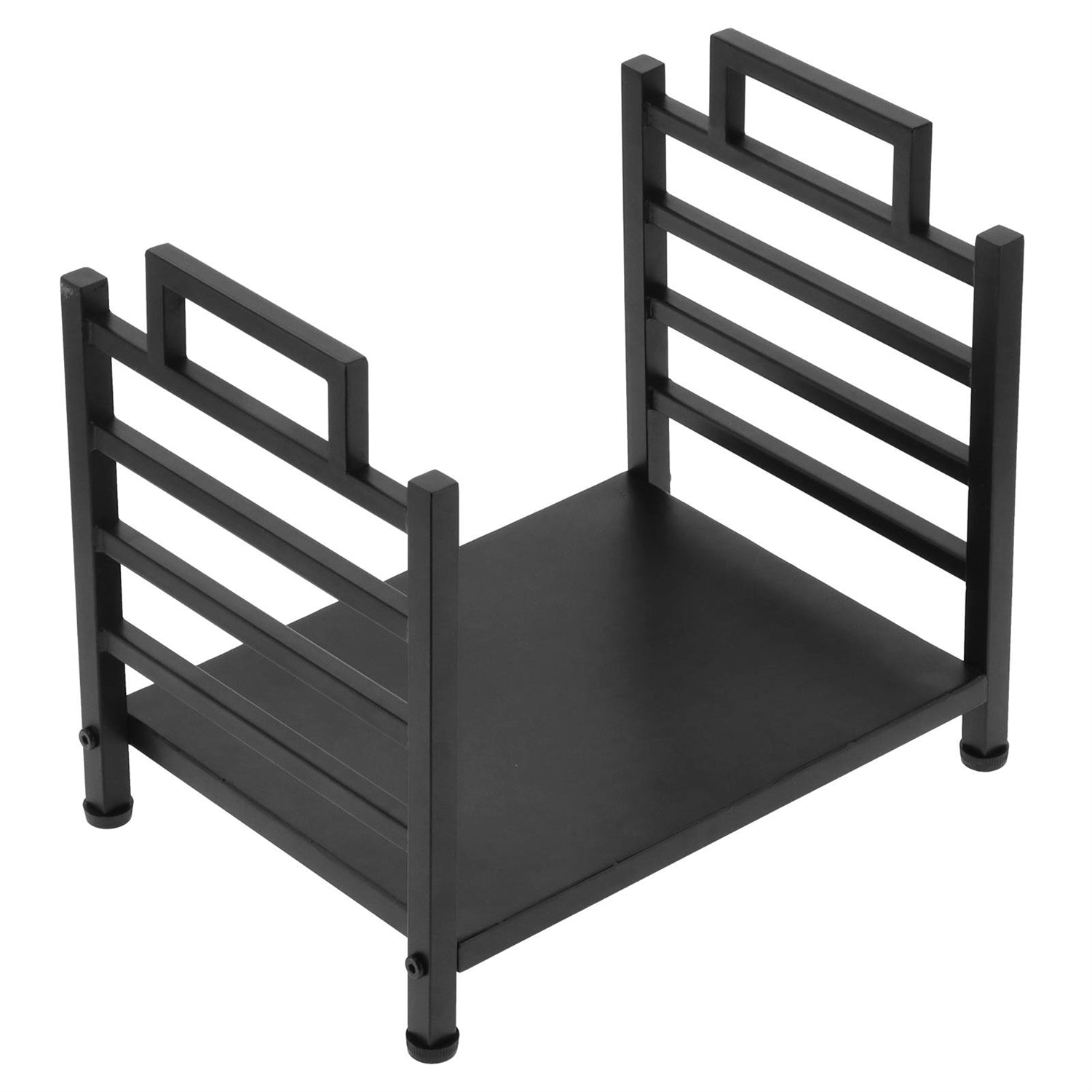 Modern Black Wrought Iron Indoor Outdoor Firewood Holder Log Rack-2