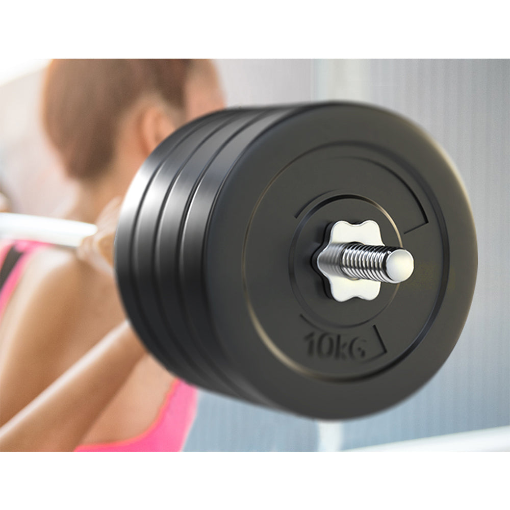 Everfit 88kg Barbell Set Weight Plates Bar Lifting Bench 168cm-3