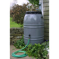Grey 60-Gallon Re-purposed Rain Barrel with Lid in HDPE Food Grade Plastic-0