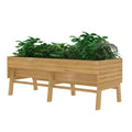 Outdoor Modern Natural Cedar Wood Raised Garden Bed Planter 70-inch x 31-inch-0