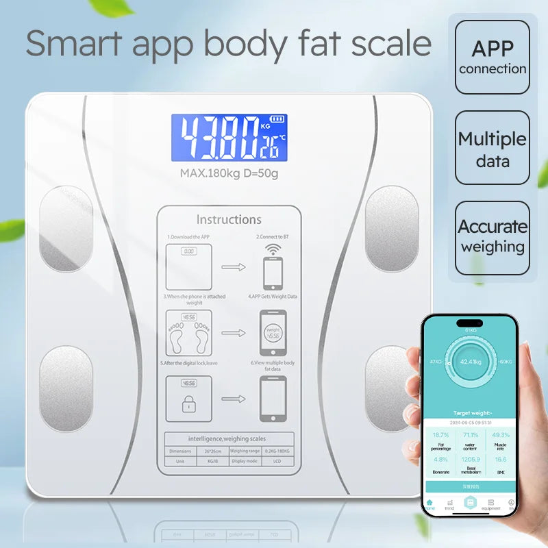 Smart Bluetooth Body Fat Scale White-1