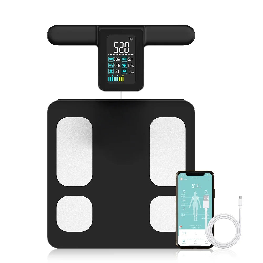 Smart Body Fat Scale with Handle Black-0