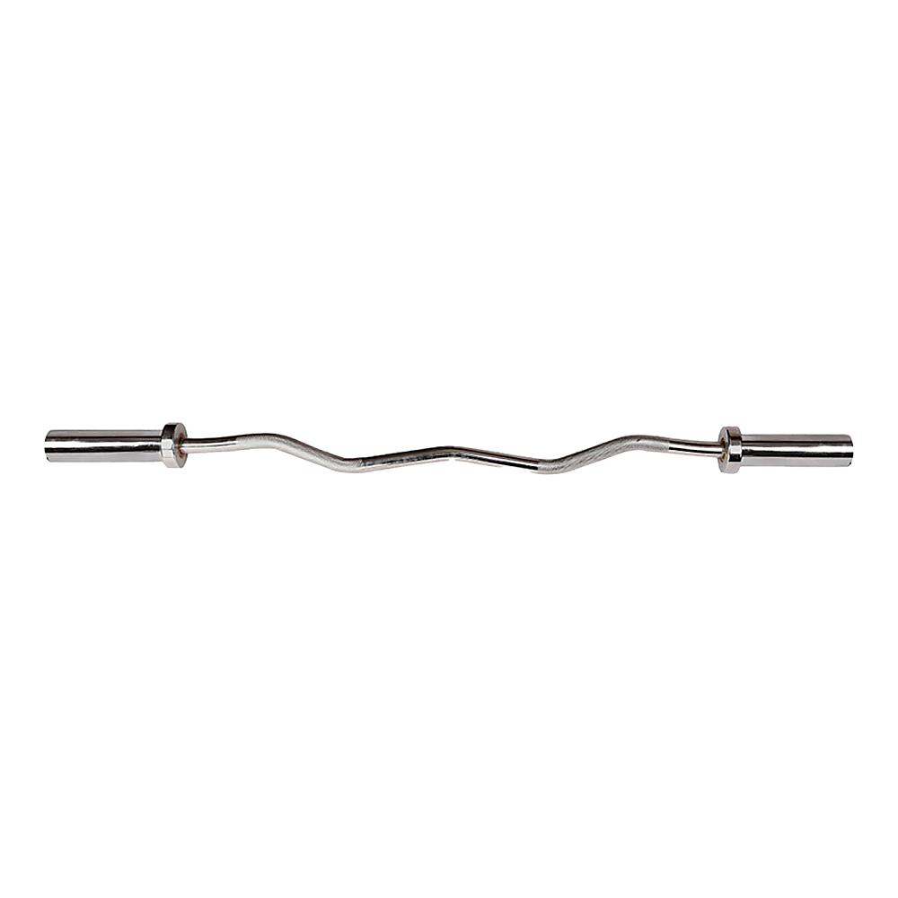 120cm Chrome Olympic EZ Curl Bar – Weightlifting Barbell for Home Gym Training-3