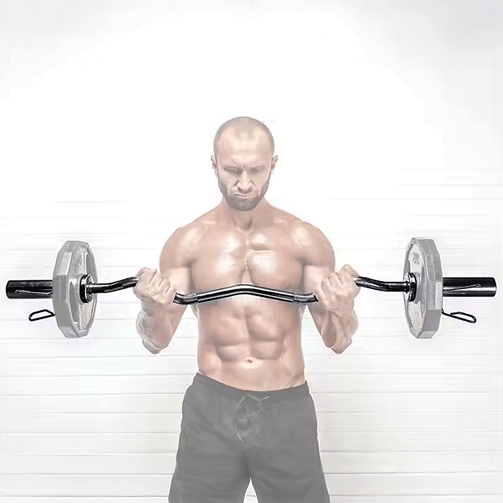 120cm Chrome Olympic EZ Curl Bar – Weightlifting Barbell for Home Gym Training-1
