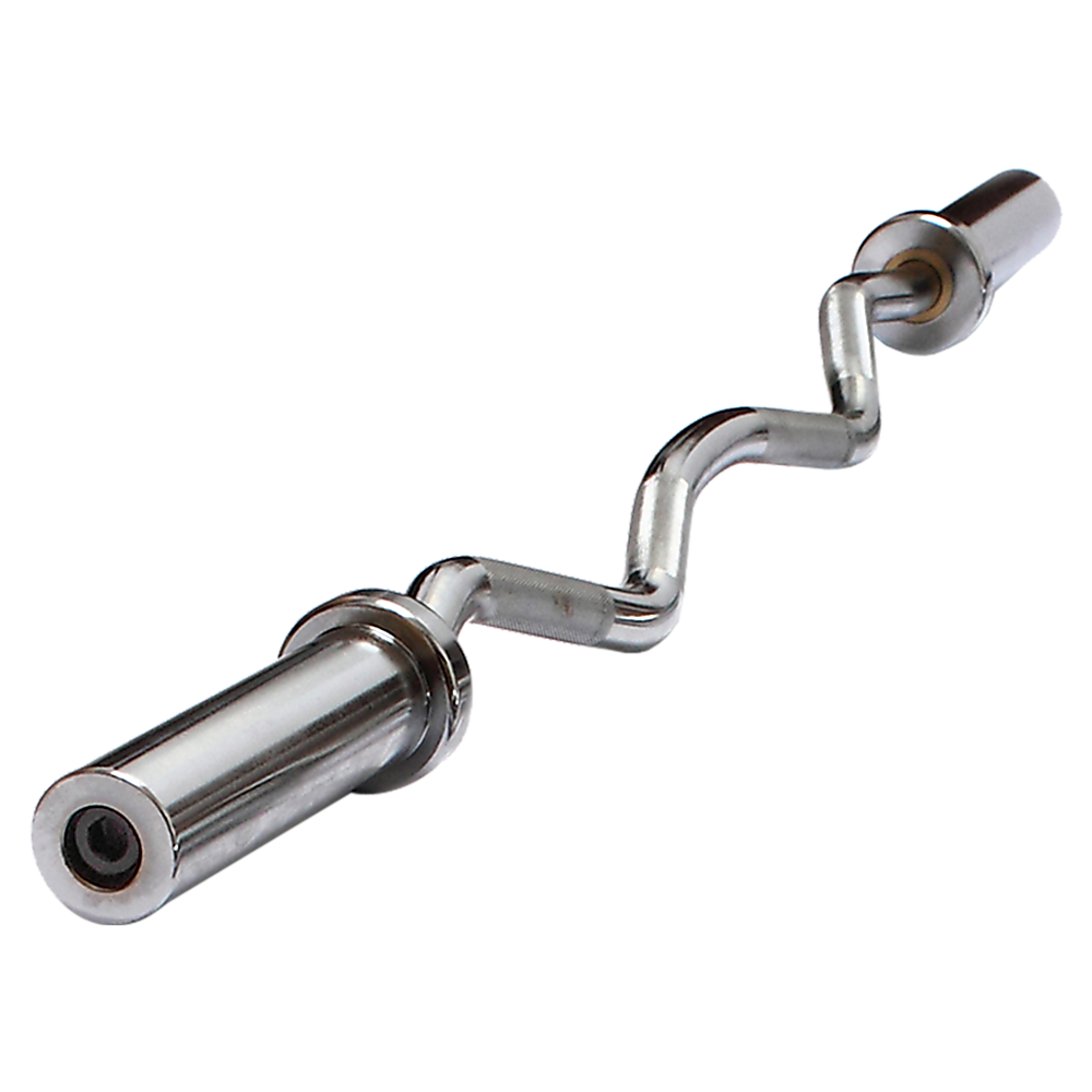 120cm Chrome Olympic EZ Curl Bar – Weightlifting Barbell for Home Gym Training-0