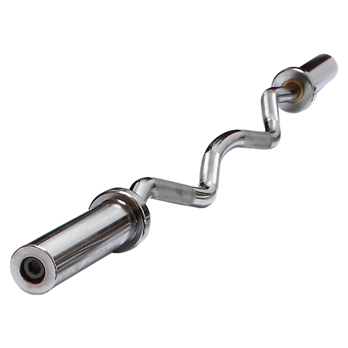 120cm Chrome Olympic EZ Curl Bar – Weightlifting Barbell for Home Gym Training-0
