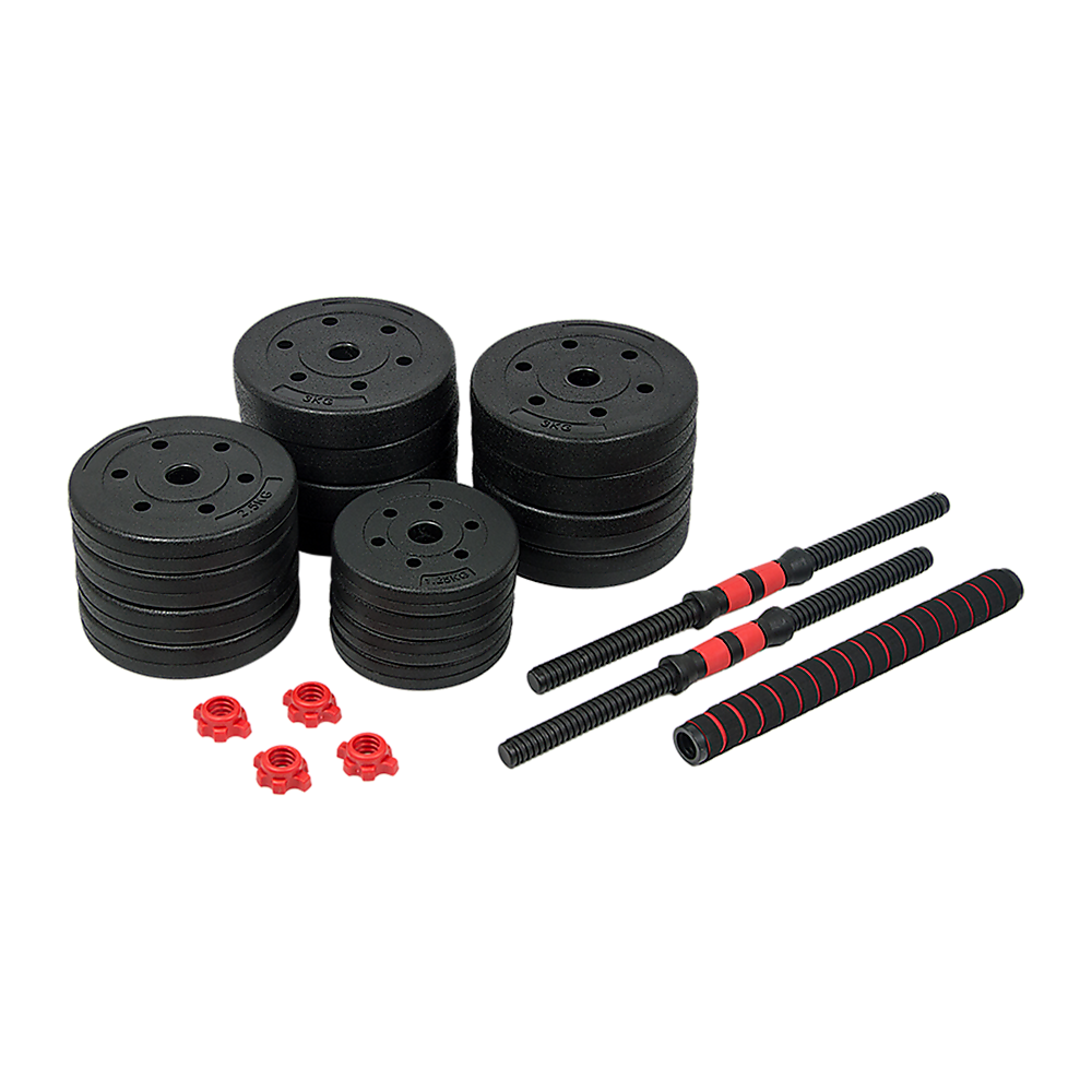 40kg Adjustable Rubber Dumbbell Set Barbell Home GYM Exercise Weights-4