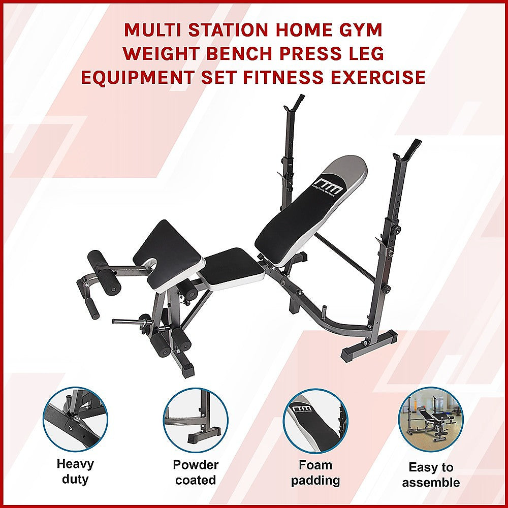 Multi Station Home Gym Weight Bench Press Leg Equipment Set Fitness Exercise-2