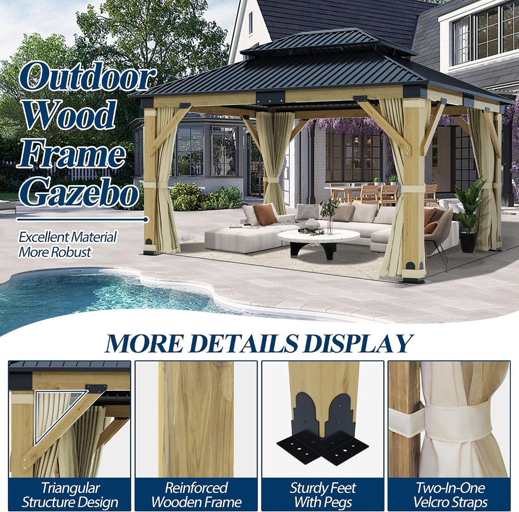 Industrial Strength Weatherproof Gazebo 11 By 13 Feet-3