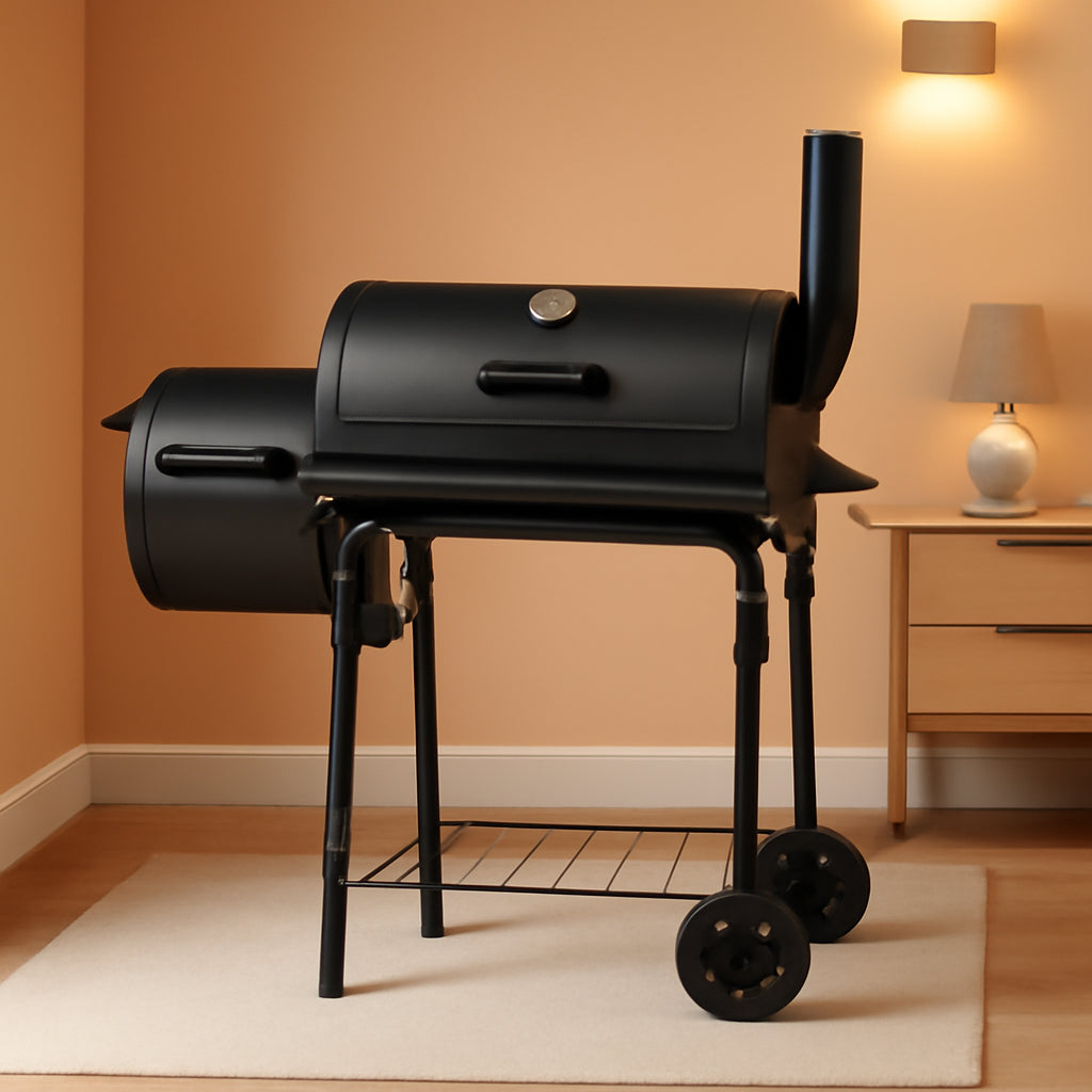Fourteen Inch Durable Charcoal Grill Offset Smoker-0