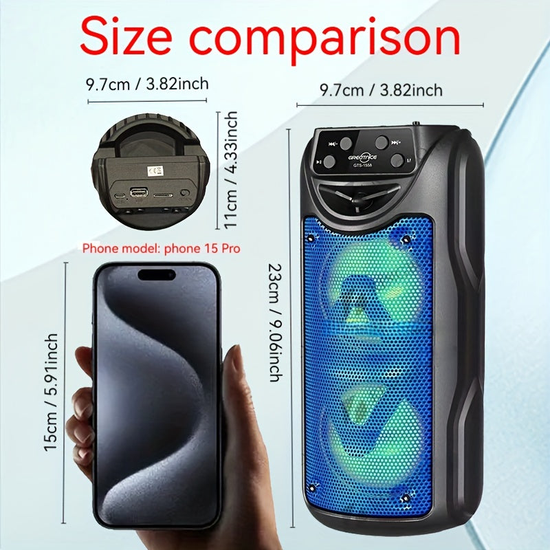 Portable Outdoor Wireless Speaker with LED Lights-2