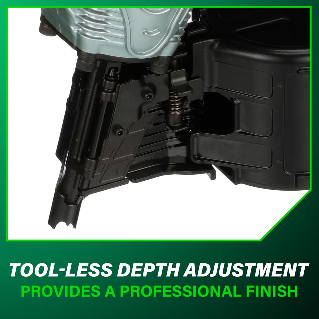 Metabo HPT Coil Framing Nailer, 15° Nails, NV90AGS | Pneumatic Power, Construction Tools, Roof Decking Support, Floor & Truss Applications, 1-3/4 to 3-1/2 In