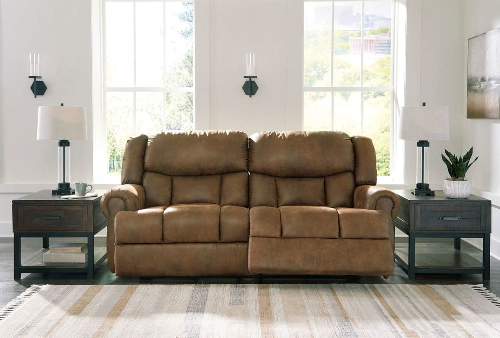 Boothbay Faux Leather 2 Seat Reclining Sofa Dark Brown-1