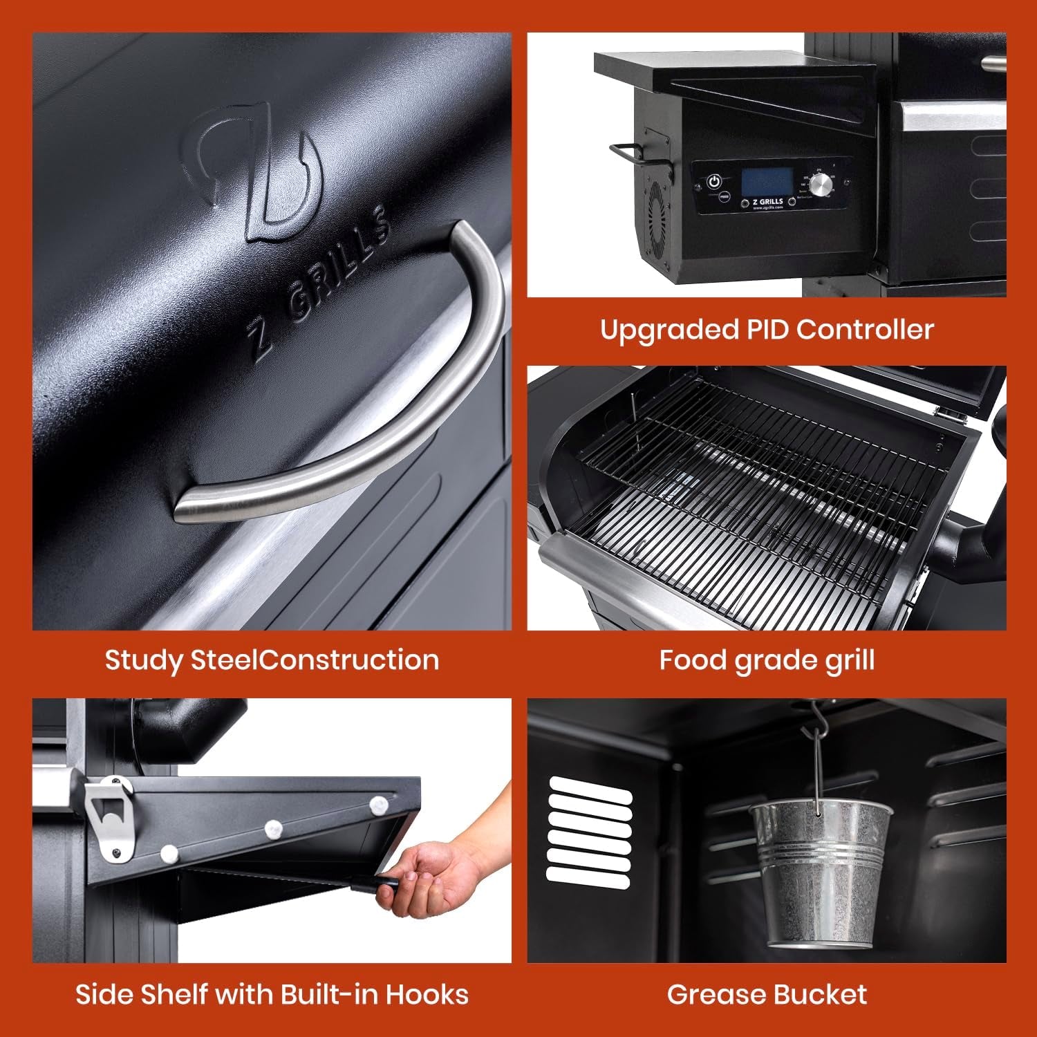 Wood Pellet Barbecue Grill Smoker 8 In1 Black Edition Pro-3