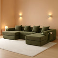 Olive Green Corduroy Premium Modular Sleeper SofaBed-0