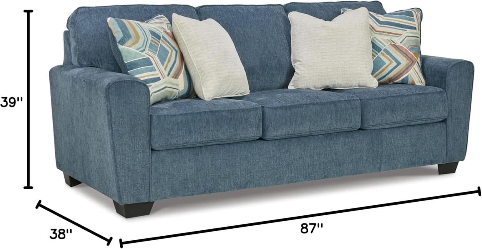 Blue Queen Stainresistant Memory Foam Sleeper Sofa-2