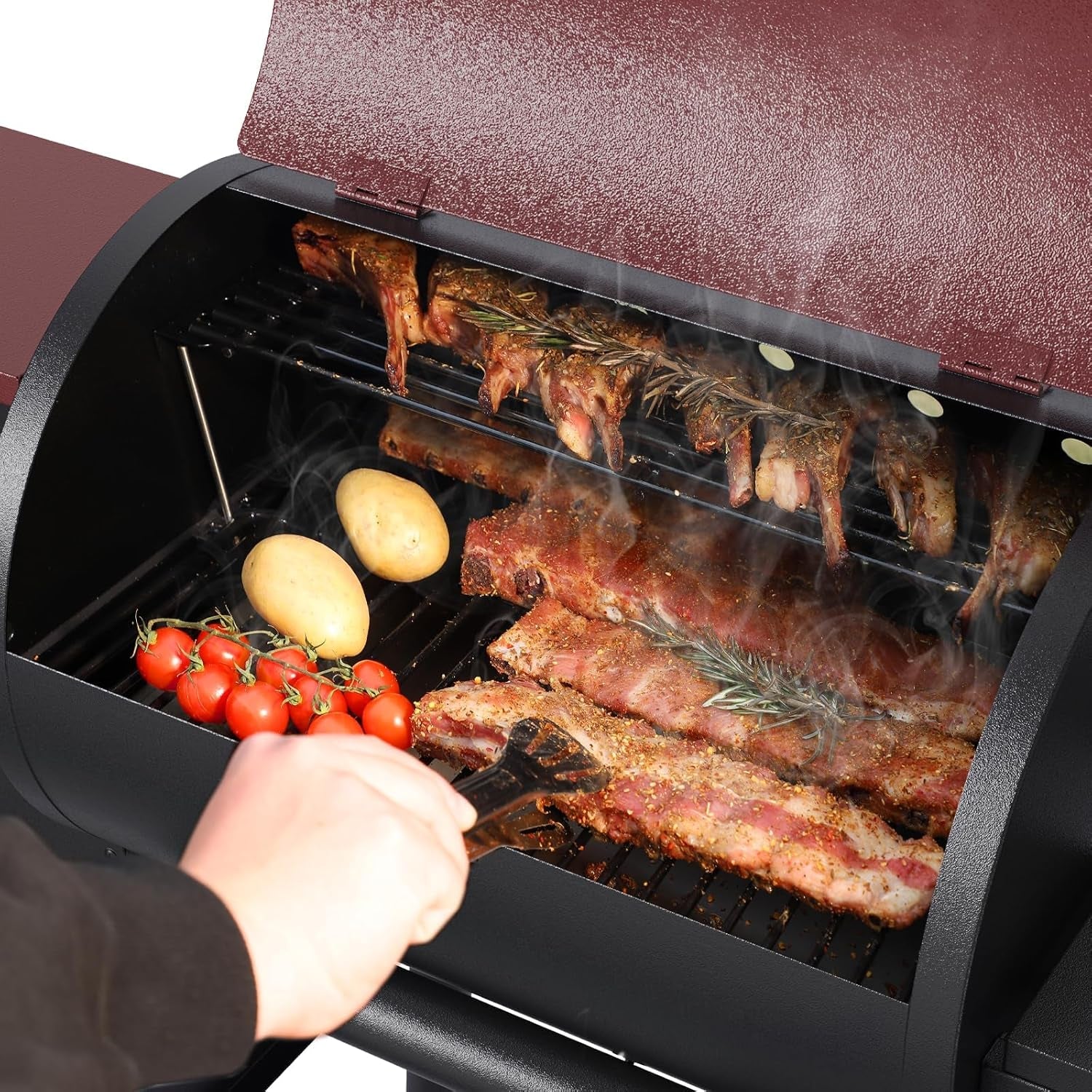 Pellet Grill Smoker With PID Temperature Regulation-2