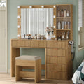7-Drawer LED Mirror Vanity Desk - Yanosaku